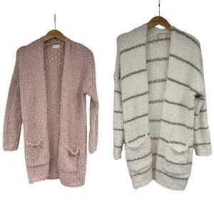 Altard State Soft Cardigans Lot Of 2 Open Front Oversized Pink Cream Size S/M